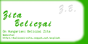 zita beliczai business card